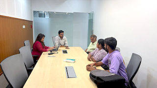 upGrad Coimbatore office - student and parents with the counselling team after their study abroad session